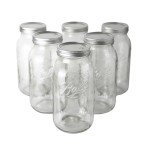 64oz Mason Jars with Lids - 6-Pack