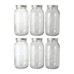 64oz Mason Jars with Lids - 6-Pack