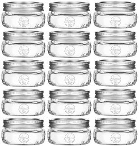 8 oz Wide Mouth Mason Jars - 16 Pack