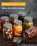 16 oz Clear Glass Jars with Lids - 15 Pack
