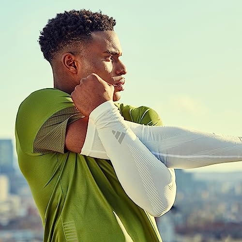 Adidas Compression Arm Sleeves, White, S/M