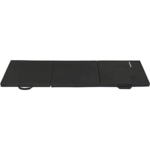 BalanceFrom 2" Thick Tri-Fold Exercise Mat – Black