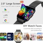 Bluetooth Smartwatch with Health Monitor & Sports Features