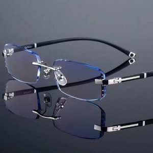 Frameless HD Anti-Blue Presbyopic Glasses for Men