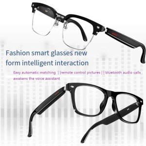 Smart Bluetooth Glasses with Wireless Headset and Blue Light Protection