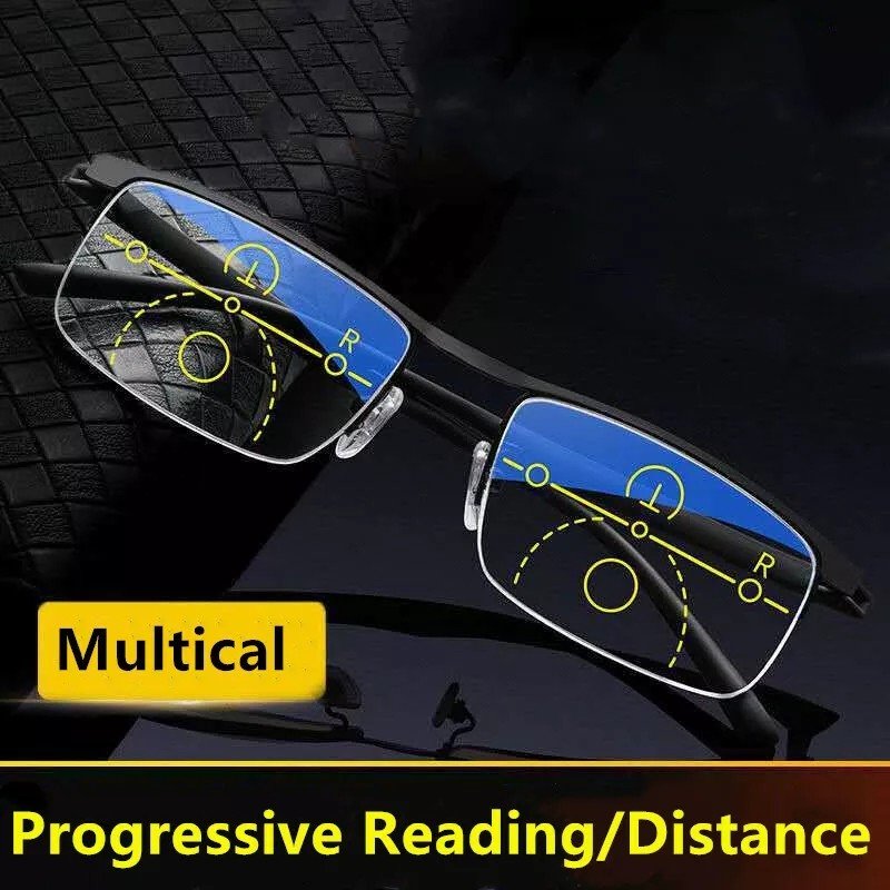 Progressive Reading Glasses with Anti-Blue Light Lens