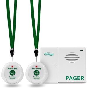 Wireless Caregiver Pager with Two Call Buttons