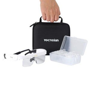 YOCTOSUN LED Headband Magnifier with Detachable Lenses