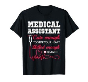 Cute Nurse Medical Assistant Heart Graphic T-Shirt
