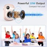 Pink Portable Voice Amplifier with Wired Microphone