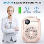 Pink Portable Voice Amplifier with Wired Microphone