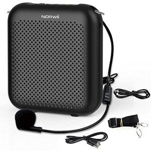 Portable Voice Amplifier with Wired Microphone - Black