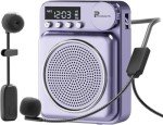 Purple Wireless Voice Amplifier with Dual Microphones