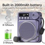 Purple Wireless Voice Amplifier with Dual Microphones
