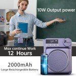 Purple Wireless Voice Amplifier with Dual Microphones