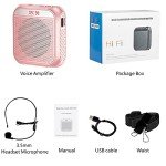 Rechargeable Voice Amplifier with Headset Microphone
