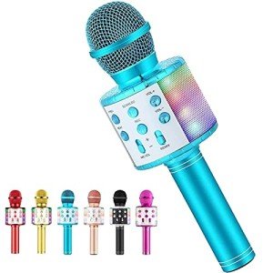 Kids' Karaoke Microphone with Voice Changer & LED Lights