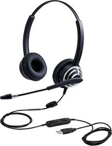 Noise-Cancelling USB Headset with Mic for PC