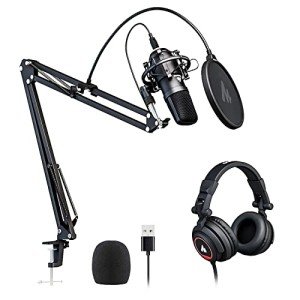 USB Microphone and Studio Headphone Set 192kHz
