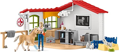 Schleich Farm World, Farm Animal Gifts for Kids, Vet Practice with Horse Figure, Animal Toys, and Accessories, 27-piece set, Ages 3+