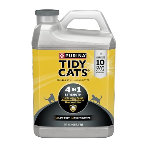 Purina Tidy Cats Clumping Cat Litter, 4-in-1 Strength Multi Cat Litter - (2) 20 lb. Jugs