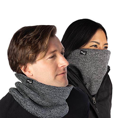 DG Hill (2 Pack Thermal Fleece Lined Double-Layered Neck Warmers, Warm Windproof Winter Ski Neck Gaiter for Men and Women
