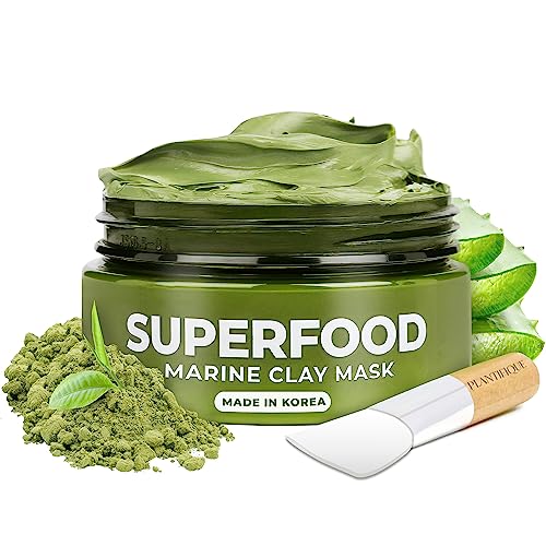 PLANTIFIQUE Korean Skin Care Detox Face Mask with Avocado & Superfoods - Clay Mask Dermatologist Tested, Hydrating Mud Mask for Face and Body - Vegan Face Masks Skincare 3.4 Oz/100ml