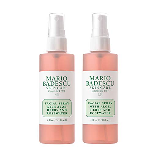 Mario Badescu Facial Spray with Aloe, Herbs and Rose Water for All Skin Types, Face Mist that Hydrates, Rejuvenates & Clarifies, 4 FL OZ(Pack of 2)