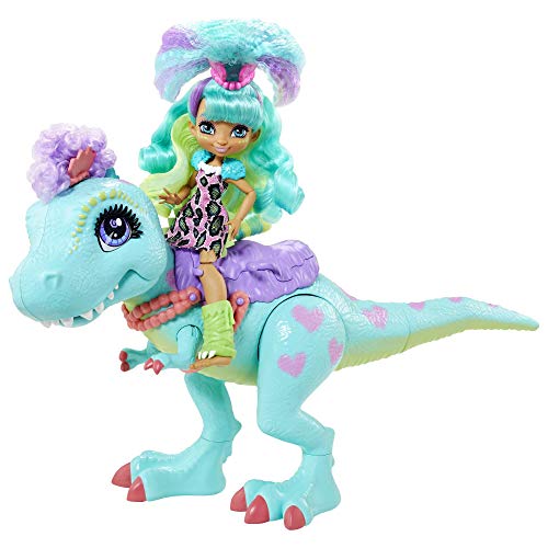 Cave Club Rockelle Doll and Tyrasaurus Dinosaur Pal Playset with Accessories, Gift for 4 Year Olds and up