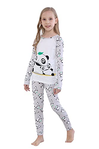 MyFav Big Girls Cute Cartoon Pajama Set Casual Comfy Loungewear Children Sleepwear Panda