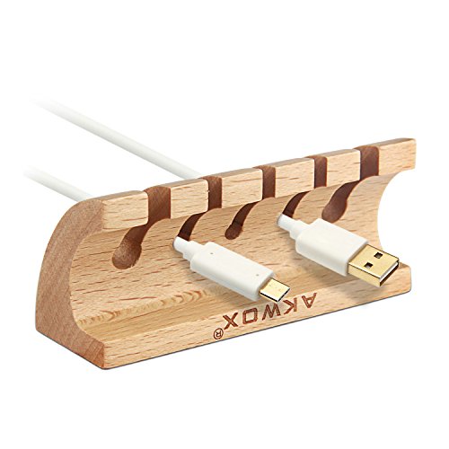 Akwox Wooden Cable Organizer and Cord Management System