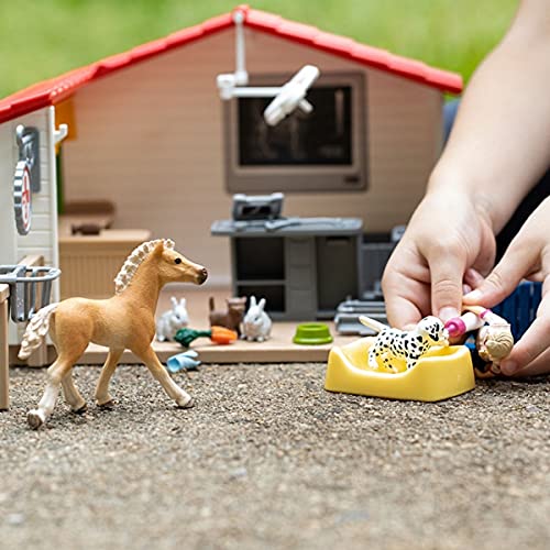 Schleich Farm World, Farm Animal Gifts for Kids, Vet Practice with Horse Figure, Animal Toys, and Accessories, 27-piece set, Ages 3+
