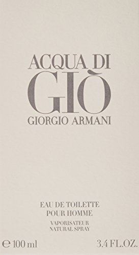 Acqua Di Gio By Giorgio Armani for Men, Eau De Toilette Spray 3.4 Fl Oz (Packaging may vary)