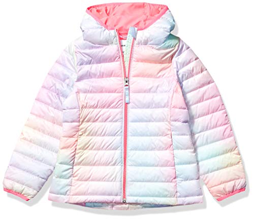 Amazon Essentials Girls' Lightweight Water-Resistant Packable Hooded Puffer Jacket, Pink, Ombre, XX-Large