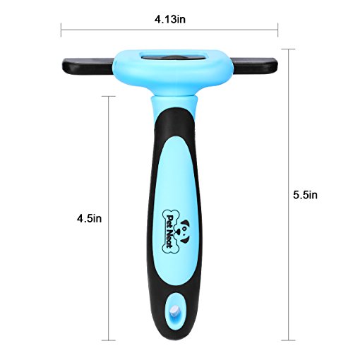 Pet Grooming Brush Effectively Reduces Shedding by Up to 95% Professional Deshedding Tool for Dogs and Cats (Blue)