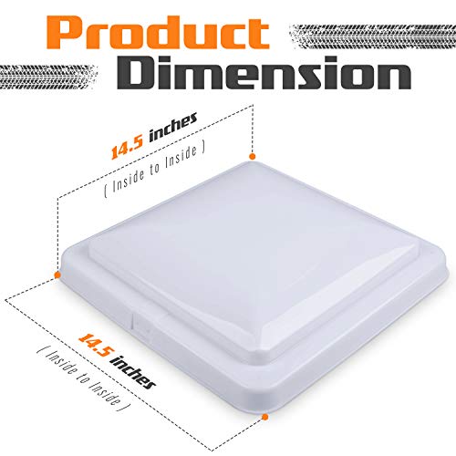 Camp'N 14" Universal RV, Trailer, Camper, Motorhome Roof Vent Cover - Vent Lid Replacement (White 1 Pack)