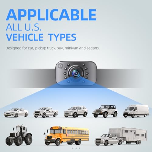 eRapta ERT01 HD Backup Camera Rear View License Plate Reverse Camera Universal for Pickup Truck Car SUV 149° Perfect Angle Night Vision IP69K Level Waterproof