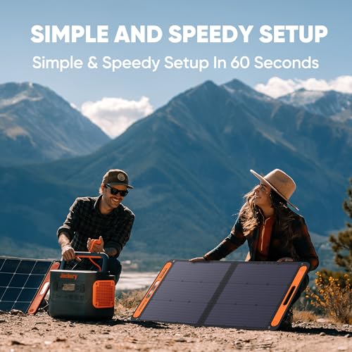 Jackery SolarSaga 100W Portable Solar Panel for Explorer 240/300/500/1000/1500 Power Station, Foldable US Solar Cell Solar Charger with USB Outputs for Phones (Can't Charge Explorer 440/ PowerPro)