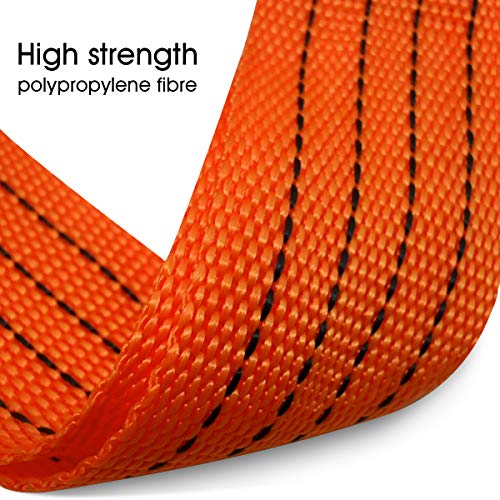 JCHL Tow Strap with Hooks 2in X20Ft Recovery Strap 10,000LB Break Strengthened Towing Rope for Towing Vehicles in Roadside Emergency