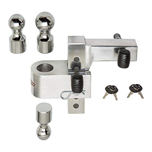 Aluma-Tow Adjustable Trailer Hitch Ball Mount, 6" Drop Ball Mount for 2" Receiver w/ 4pc Keyed Alike Set UT623410: Heavy-Duty, Sturdy Durable Construction, Tow up to 12,000 lbs GTW, Easy Installation