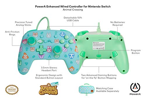 PowerA Enhanced Wired Controller for Nintendo Switch - Animal Crossing