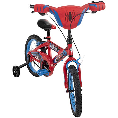 Huffy Marvel Spider-Man 12” Kid’s Bike with Training Wheels, Quick Connect Assembly, Red
