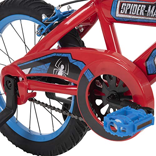 Huffy Marvel Spider-Man 12” Kid’s Bike with Training Wheels, Quick Connect Assembly, Red