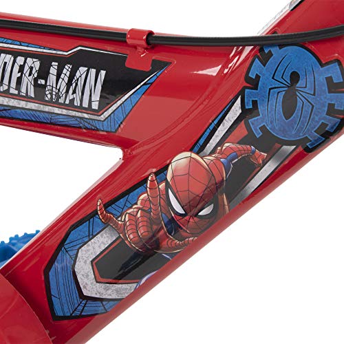 Huffy Marvel Spider-Man 12” Kid’s Bike with Training Wheels, Quick Connect Assembly, Red