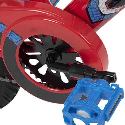Huffy Marvel Spider-Man 12” Kid’s Bike with Training Wheels, Quick Connect Assembly, Red