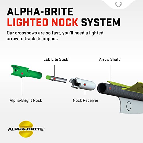 TenPoint Pro Elite 400 Alpha-Brite Lighted Carbon Crossbow Arrows 20" .003", 3 pack