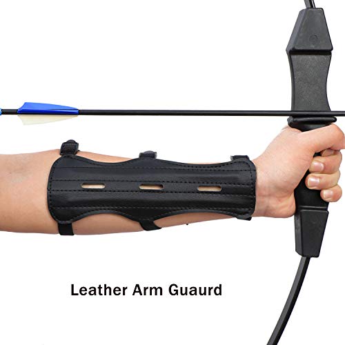 Procener 45" Bow and Arrow Set for Kids, Archery Beginner Gift with 9 Arrows 2 Target Face, 1 Arm Guard and 1 Quiver, 18 Lb Recurve Bow Kit for Teen Outdoor Sports Game Hunting Toy (Black)