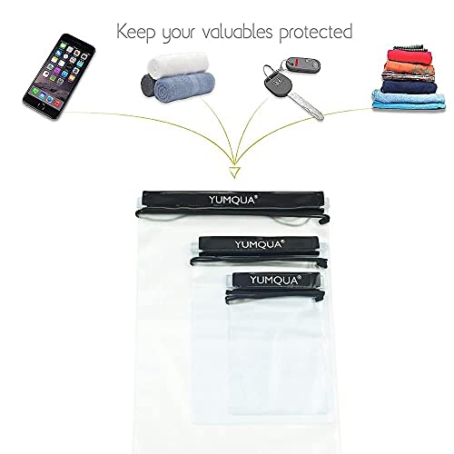 YUMQUA Clear Waterproof Bags, Water Tight Cases Pouch Dry Bags for Camera Mobile Phone Maps Pouch Kayak Military Boating Document Holder