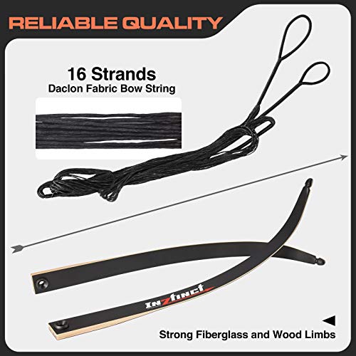 TIDEWE Recurve Bow and Arrow Set for Adult & Youth Beginner, Wooden Takedown Recurve Bow 62" Right Handed with Ergonomic Design for Outdoor Training Practice (20lbs)