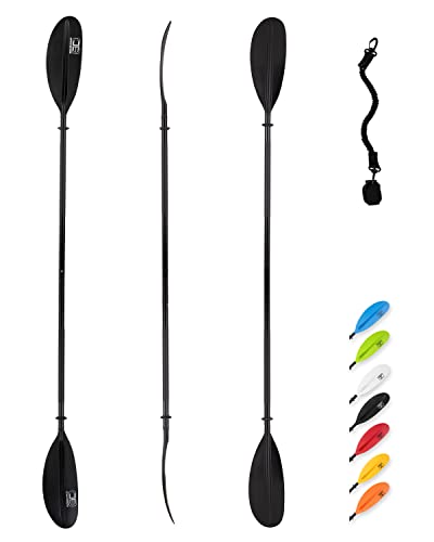 OCEANBROAD Kayak Paddle 86in/218cm Alloy Shaft Kayaking Boating Canoeing Oar with Paddle Leash 1 Paddle